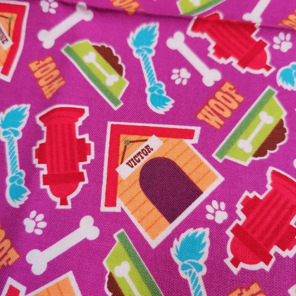 Dog Print Cotton Fabric 1yd x44